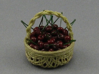 Round Basket with Cherries