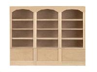 Wood 3-Unit, 4-Shelf Bookcase