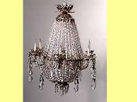 3 1/4" Chandelier, 8 arms, 2 inside bulbs