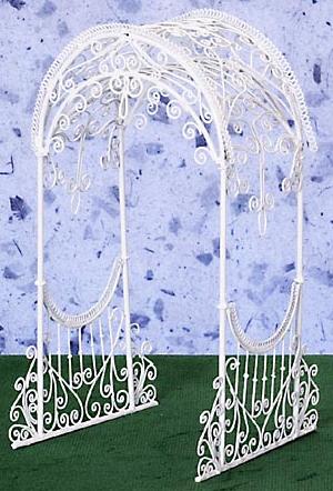 White Wire Fairy Garden Fancy Trellis