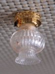 Miniature Brass Ceiling Light with Fluted Shade with Wand (image for) Miniature Brass Ceiling Light with Fluted Shade with Wand