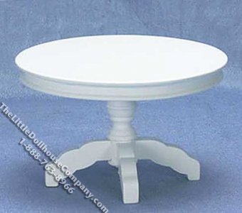 (image for) Miniature White Round Dining Table for Dollhouses