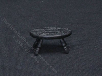 (image for) Miniature Black Oval Stool for Dollhouses