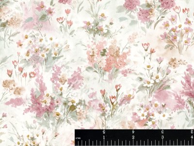 (image for) Pink Watercolor Floral Miniature Wallpaper for Dollhouses