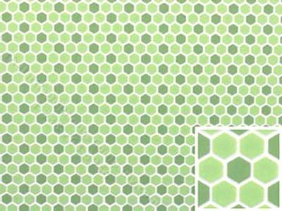 (image for) Dollhouse Scale Model Green Small Hexagon Tile Sheet