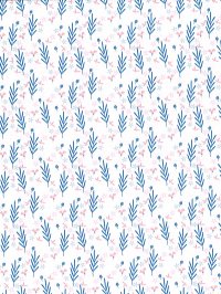 (image for) Dollhouse Scale Model Wallpaper - Blue Fern - 3pc Set