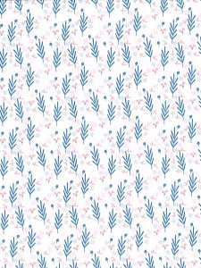 (image for) Dollhouse Scale Model Wallpaper - Blue Fern - 3pc Set