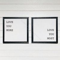 (image for) Miniature Pair of 'Love You More' & 'Love You Most' Board Prints
