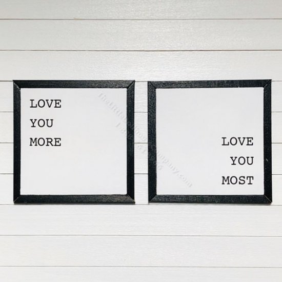 (image for) Miniature Pair of 'Love You More' & 'Love You Most' Board Prints