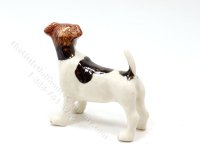 (image for) Miniature Dark Brown Porcelain Jack Russel Terrier Dog for Dollhouses
