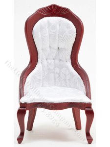 (image for) Miniature Victorian Lady's Chair for Dollhouses - White