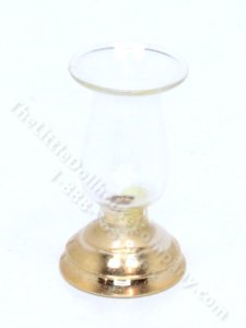 (image for) Dollhouse Miniature Brass Hurricane Lamp