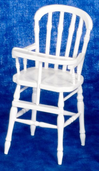 (image for) Miniature White Victorian Highchair for Dollhouses