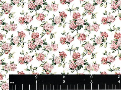 (image for) Pink Hydrangea Miniature Wallpaper for Dollhouses