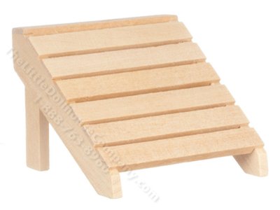 (image for) Miniature Unfinished Adirondack Foot Stool for Dollhouses