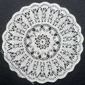 (image for) Miniature Handmade Lace Round Doily for Dollhouses
