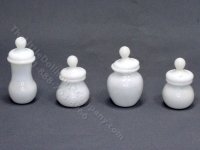 (image for) Empty Opaque White Glass Jar with Lid