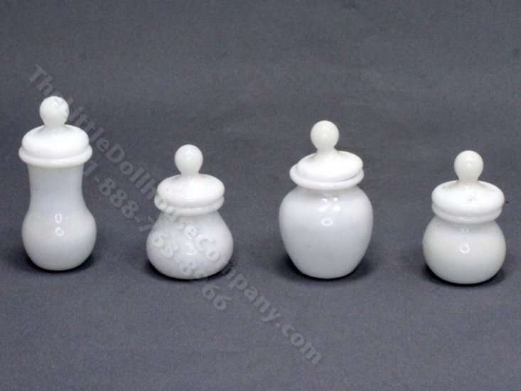 (image for) Empty Opaque White Glass Jar with Lid