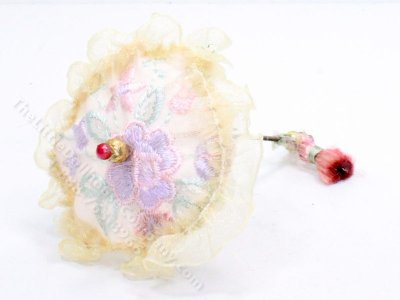 (image for) Miniature Pink Floral Parasol for Dollhouses