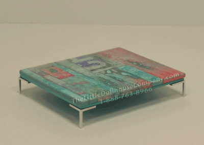 (image for) Miniature Modern Blue and Pink Low Coffee Table