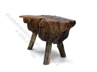 (image for) Miniature Driftwood Side Table/Stool w/ 3 Peg Legs by PRD Miniatures