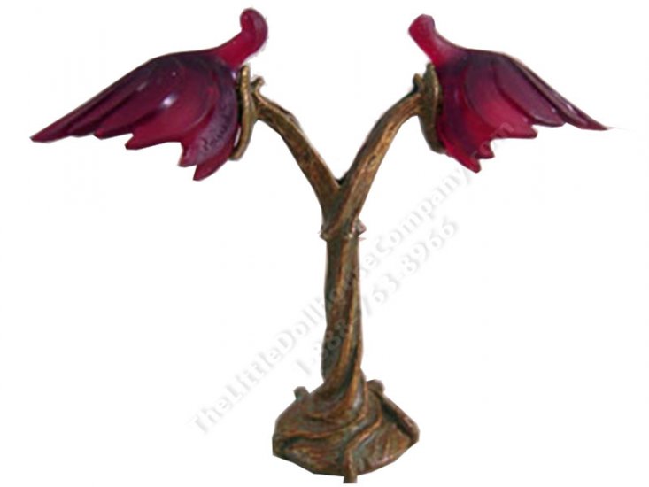 (image for) Miniature Brass Cranberry Quail Top Lamp by Jim Pounder