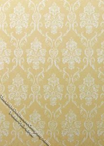 (image for) Yellow Paisley Pattern Miniature Wallpaper for Dollhouses