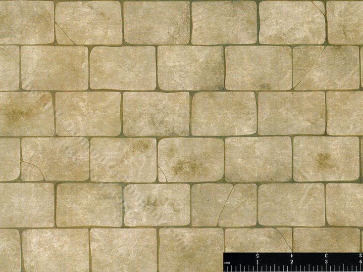 (image for) Miniature Stone Brick Pattern Wallpaper for Dollhouses