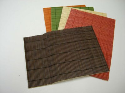 (image for) Miniature Single Colour Bamboo Floor Mat For Dollhouses