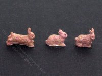 (image for) Set of 3 Miniature Brown Rabbits for Dollhouses