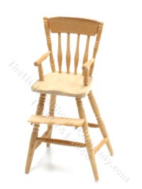 (image for) Miniature Unfinished Highchair for Dollhouses
