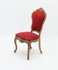 (image for) Miniature Walnut & Red Upholstery Chair by Bespaq