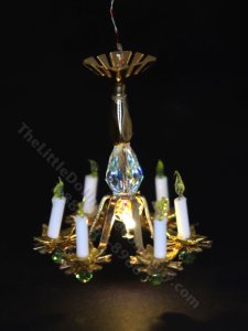 (image for) 1:48 Scale Miniature 3V Flower Chandelier for Dollhouses