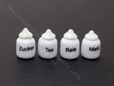 (image for) Miniature Set of German Kitchen Jars for Dollhouses