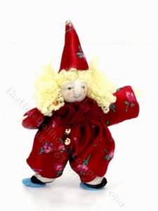 (image for) Miniature Handmade Clown Doll for Dollhouses