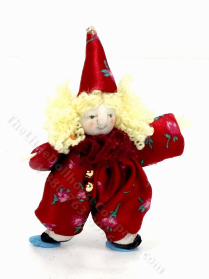 (image for) Miniature Handmade Clown Doll for Dollhouses