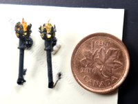 (image for) 1:48 Scale Miniature 3V Pair of Torch Sconces for Dollhouses