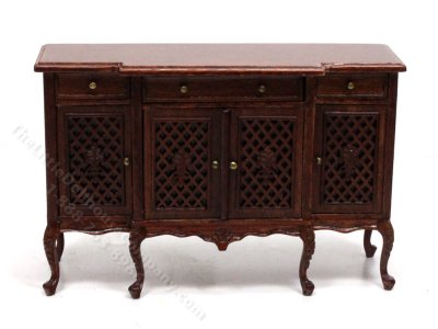 (image for) Miniature Walnut Buffet for Dollhouses