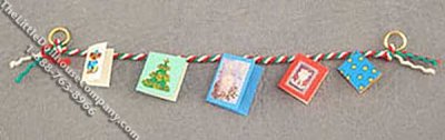 (image for) Miniature Christmas Cards on a String for Dollhouses