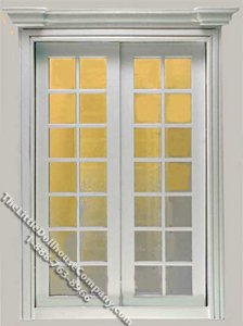 (image for) Miniature White Classic Double French Door for Dollhouses