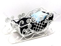 (image for) Miniature Vintage White Wire Sleigh