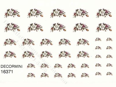 (image for) Miniature White Rose Decals for Dollhouses