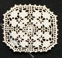(image for) Miniature Square Laser Cut Doily for Dollhouses