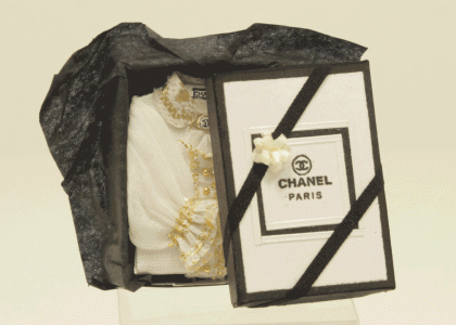 (image for) Miniature White and Gold Chanel Blouse by Judith Blondell