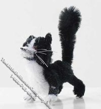 (image for) Miniature Standing Black and White Cat by Sue Wilkes