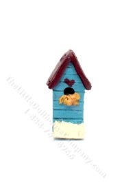 (image for) Miniature Blue Birdhouse for Dollhouses