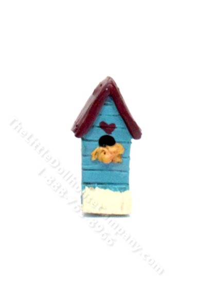 (image for) Miniature Blue Birdhouse for Dollhouses