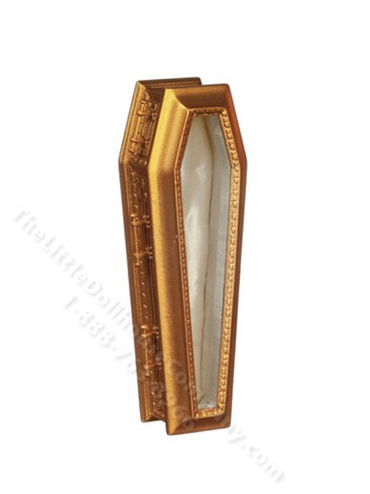 (image for) Miniature Glass Top Coffin - Gold