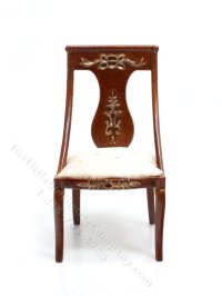 (image for) Miniature Empire Side Chair for Dollhouse - Walnut