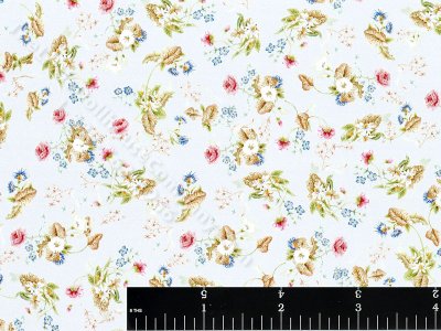 (image for) Flowers on Blue Miniature Wallpaper for Dollhouses